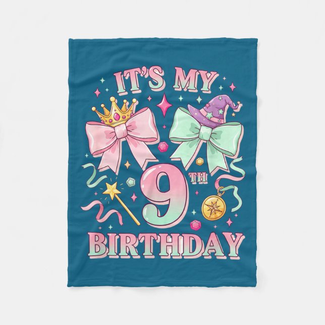 Födelsedag Det är min 9-årsdag Söt Magisk Prinsess Fleecefilt (Framsidan)