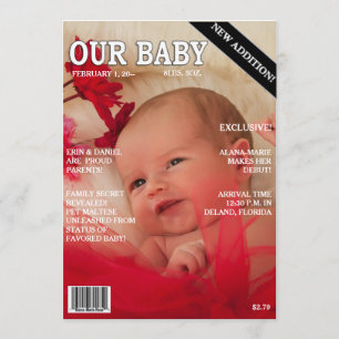 Födelsedag! Din baby på "Magazine Cover" Meddelande