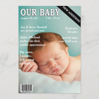 Födelsedag! Din baby på "Magazine Cover" Meddelande