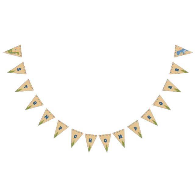 Födelsedag - Dinosaur Stomp Party Flaggor 2 (Alla)