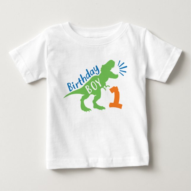 Födelsedag Dinosaur Theme 1:a födelsemarknaden T Shirt (Framsida)
