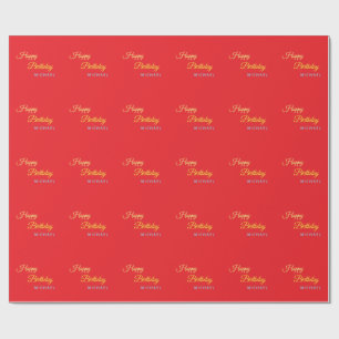 Födelsedag Ditt Namn Minimalistisk Personlig Moder Presentpapper