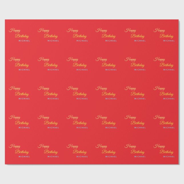 Födelsedag Ditt Namn Minimalistisk Personlig Moder Presentpapper (Platt)