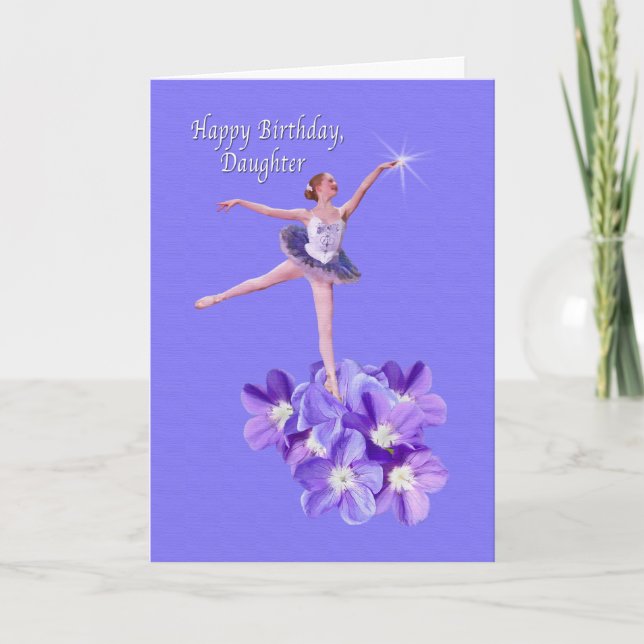 Födelsedag, dotter, Ballerina och Violas Kort (Framsida)
