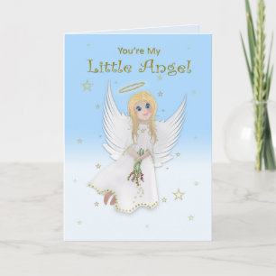 Födelsedag, dotter, min lilla ängel, Blonde Angel Kort