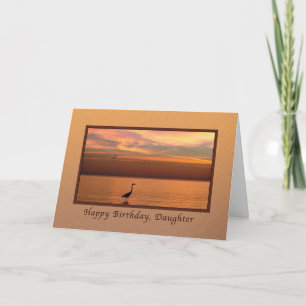 Födelsedag, dotter, Ocean View vid Sunset Kort