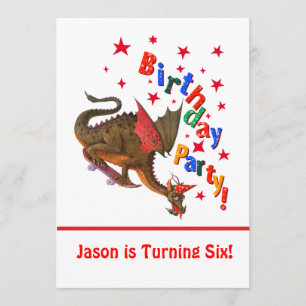 Födelsedag Dragon Inbjudningar