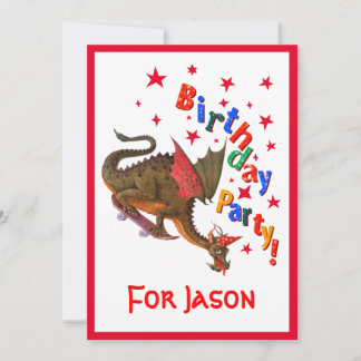 Födelsedag Dragon Inbjudningar