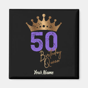 Födelsedag drottning 50 för 50-årsdagen vintage kr magnet