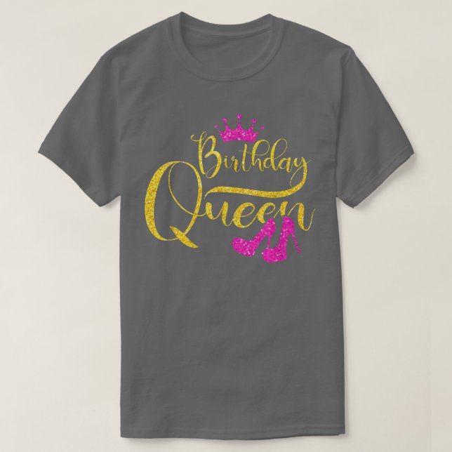 Födelsedag drottning Birthday Squad Cute Matching  T Shirt (Design framsida)