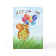 Födelsedag ekorre och ballonger för Alla hjärtans 