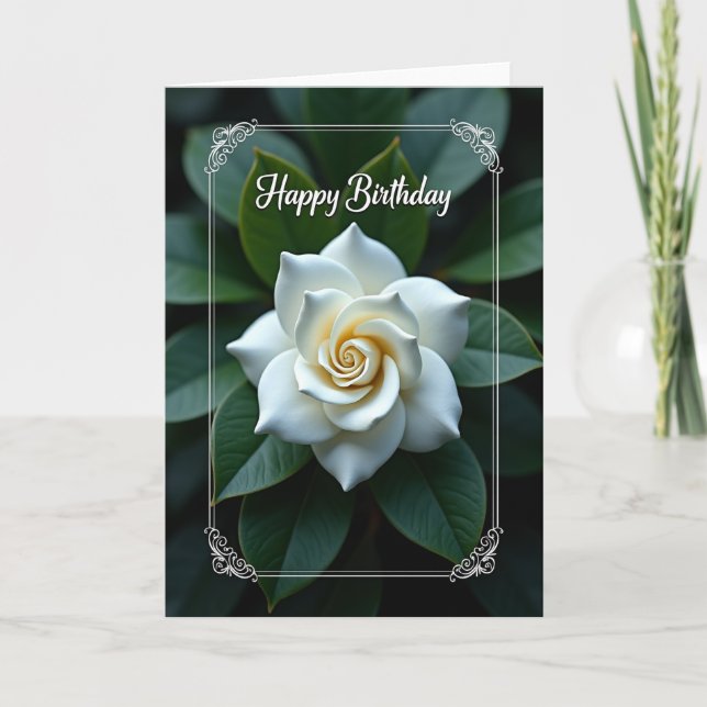Födelsedag Elegant Blommig Kort (Framsida)