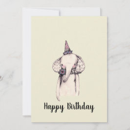 Födelsedag Elephant Sketch Birthday Greeting Card