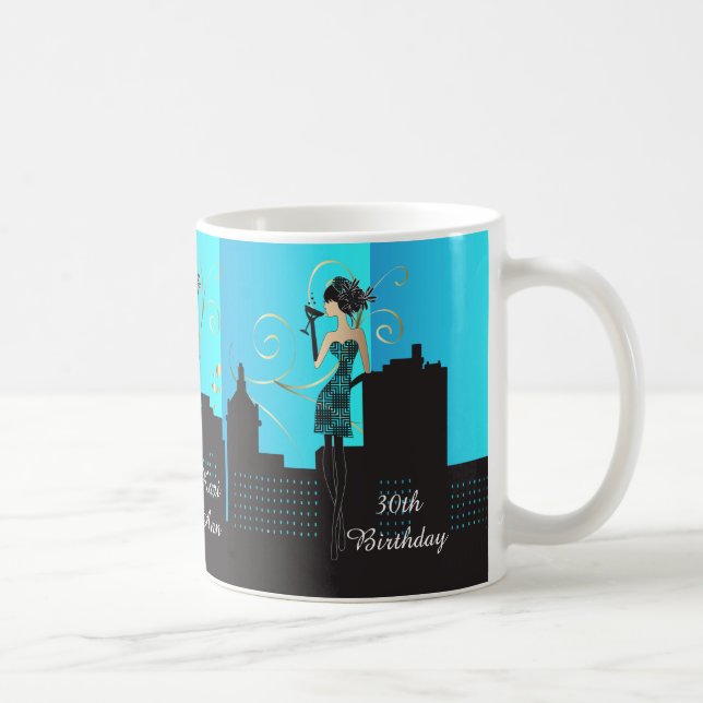 Födelsedag eller Bachelorette Diva Girl - Baby blu Kaffemugg (Höger)