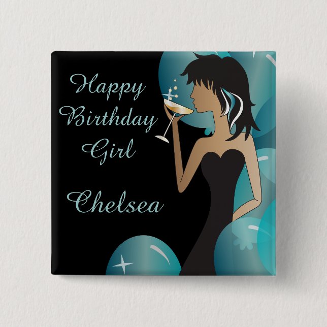 Födelsedag eller Princess Flicka för Bachelorette Knapp (Framsida)