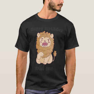 Födelsedag En Vild Lejona djur Firande Boy Gir T Shirt