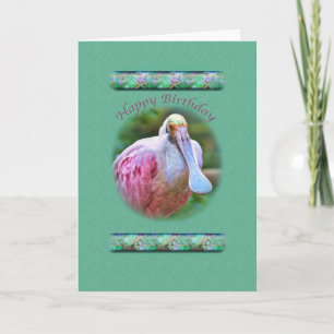 Födelsedag fågel för Roseate Spoonbill Kort