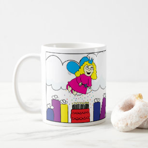 Födelsedag Fairy på klassiskt vitt kaffe mugg