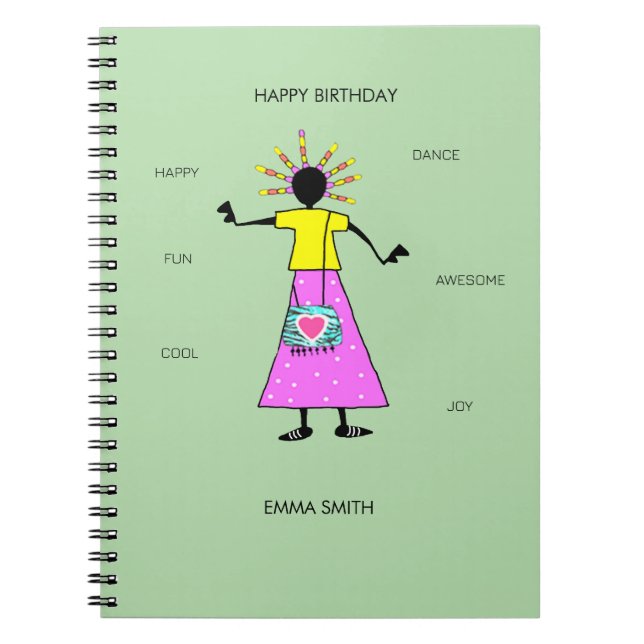 Födelsedag, Fantastisk-födelsedag Flickdansare Anteckningsbok (Framsidan)