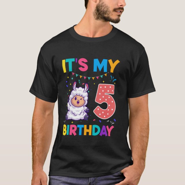 Födelsedag Får 5 år gammal 5:e födelsedag Kärlek T Shirt (Framsida)