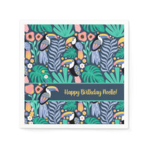 Födelsedag Färgfull Tropical Toucan Bird