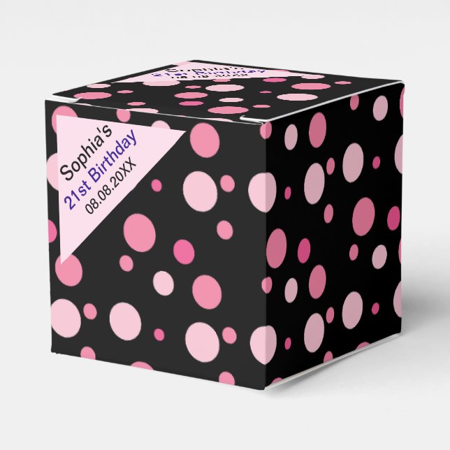 Födelsedag Färgfylld, strimlad monogram Namn-favor Presentaskar (Framsidan Sidan)