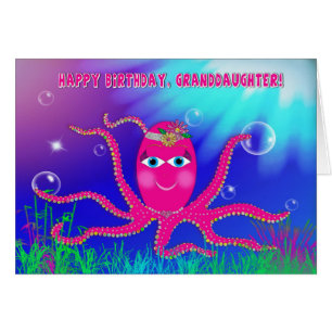 Födelsedag, farmor, Humourous, Sassy Octopus Hälsningskort