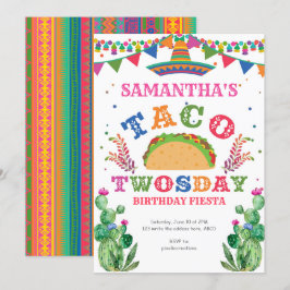 Födelsedag Fiesta, Taco Twosday, andra födelsedage Inbjudningar