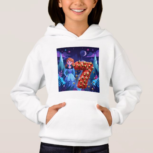 Födelsedag, flicka 7 t shirt (Framsida)