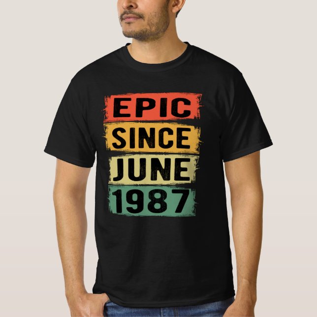 Födelsedag född i juni 1987 t shirt (Framsida)