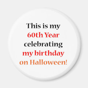 Födelsedag för 60 Halloween Magnet