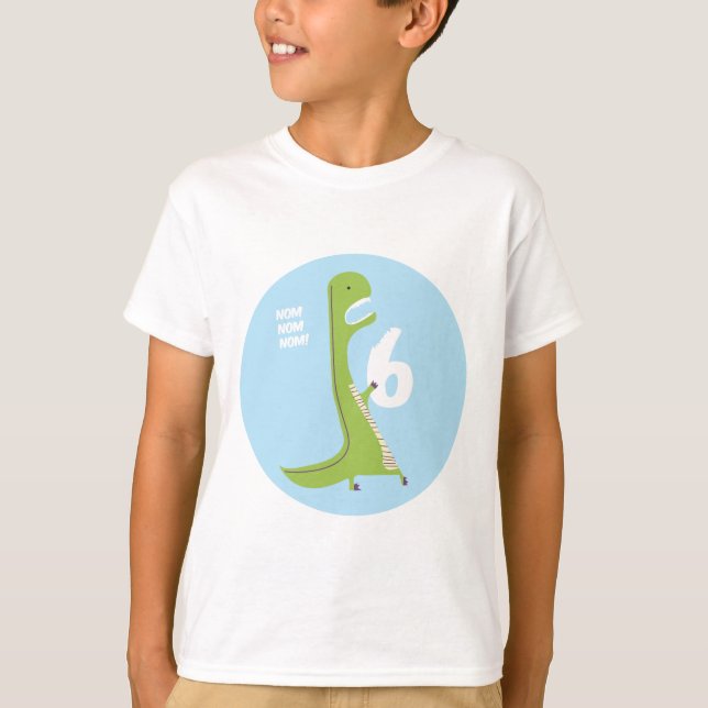 Födelsedag för 6e för skjorta | för T-Rex Tee (Framsida)