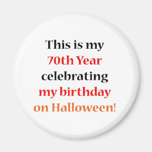 Födelsedag för 70 Halloween Magnet