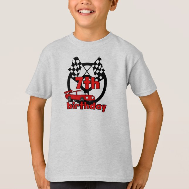Födelsedag för 7:e för biltävla t shirt (Framsida)