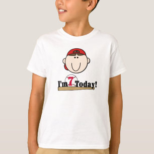Födelsedag för 7:e för brunettpojkebaseball tee shirt