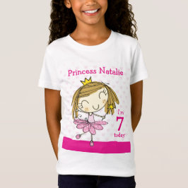 Födelsedag för 7:e för princess för tee shirt