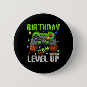 Födelsedag för att jämna upp Pixel Birthday Gamer Knapp