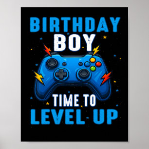 Födelsedag för att jämna ut spelvideospel 7 Y Poster