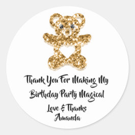 Födelsedag för babykläder Heart Baby Sweet Bear Runt Klistermärke