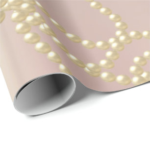Födelsedag för bröllop för Pearly pärlaelfenb Presentpapper