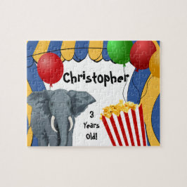 Födelsedag för cirkuskarnevalanpassningsbar pussel