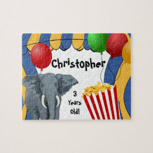 Födelsedag för cirkuskarnevalanpassningsbar pussel