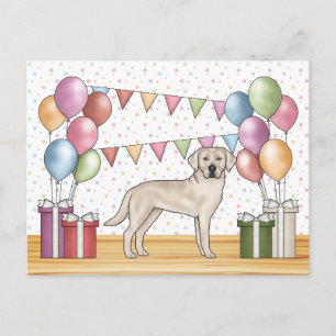 Födelsedag för Crème Labrador Retriever Lab Hund i Vykort