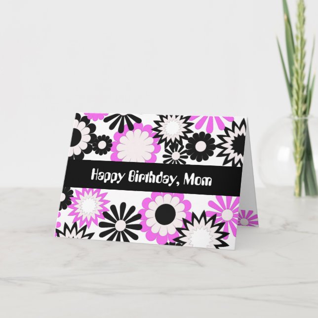 Födelsedag för en mamma, ljusa flowers. kort (Framsida)