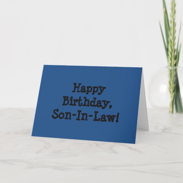 Födelsedag för enlag, svartbrev på blue. kort (Framsida)