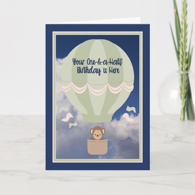 Födelsedag för ett barn som är 1,5 år gammalt kort (Framsida)