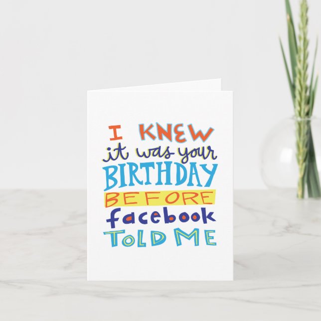 Födelsedag för Facebook det roliga kortet Kort (Framsida)