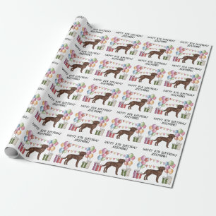 Födelsedag för färgglad chokladlabrador retriever presentpapper