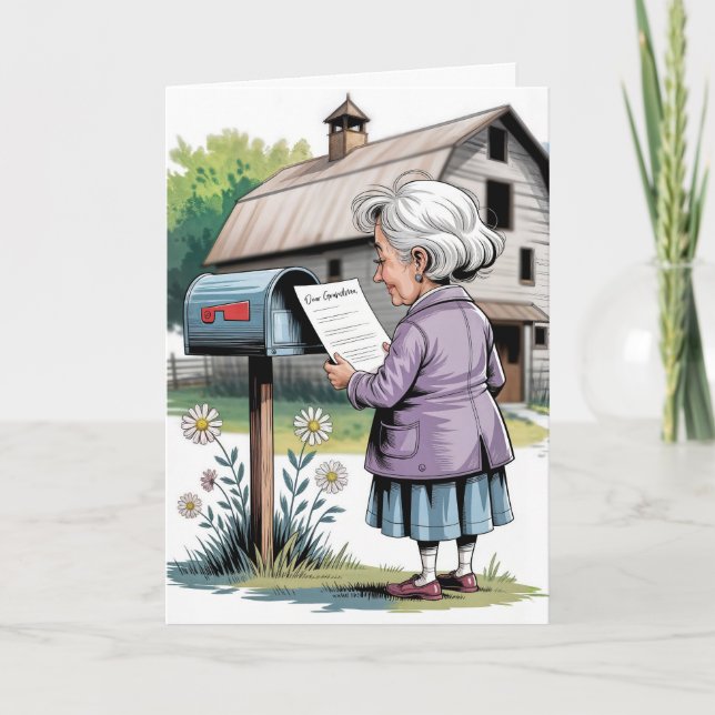 Födelsedag för farmor kort (Framsida)