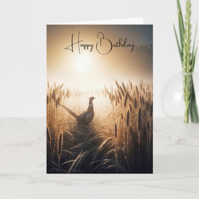 Födelsedag för fasan i Wheat Fält Kort (Framsida)